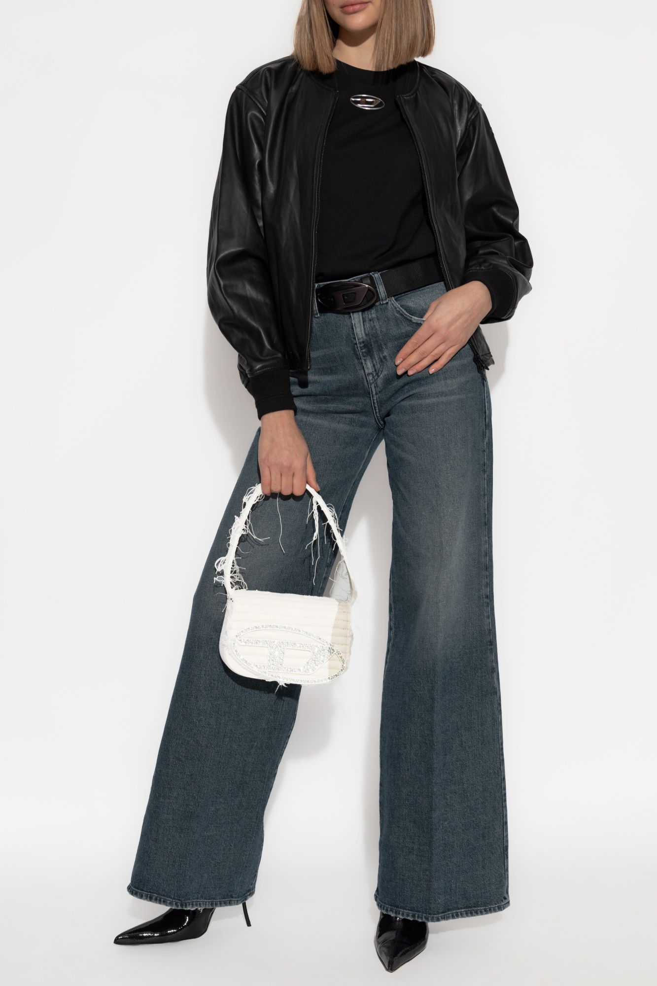 Diesel Leather jacket L-ILYAN | Women's Clothing | Vitkac